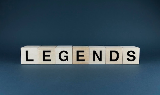 Legends 큐브는 Legends라는 단어를 형성합니다.