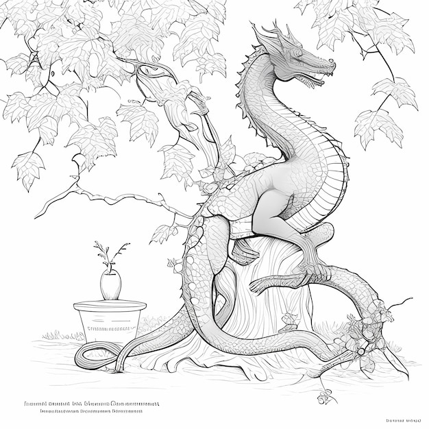 Photo legends unleashed ladon the greek mythology dragon coloring page