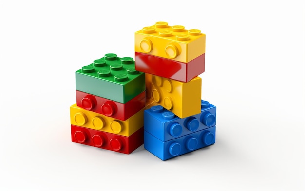 Игрушки LEGO Blocks изолированы на прозрачном фоне PNG Генеративный AI