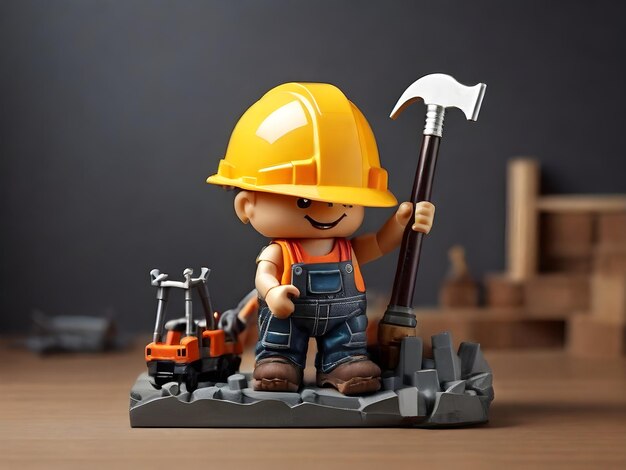 a lego boy construction building