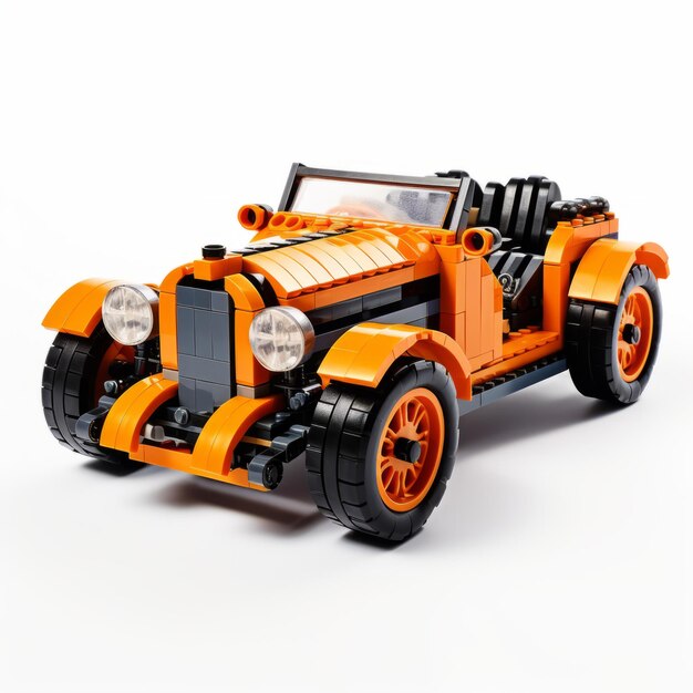 Lego Car Isolated On White Background Full Body