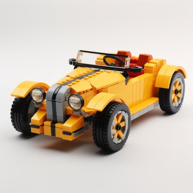 Автомобиль Lego изолирован на белом фоне