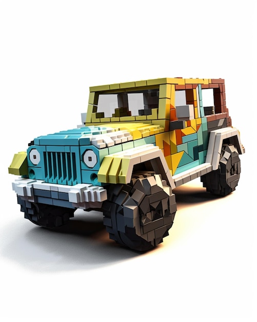 A lego car with the word jurassic park on it