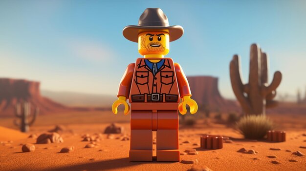 Lego character exploring a epic lego world