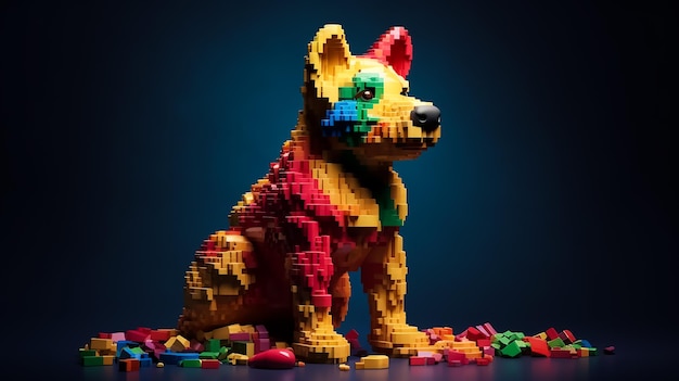 Photo a lego dog made by lego