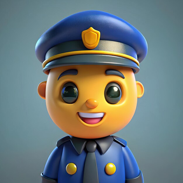 a lego figure of a police officer with a blue cap