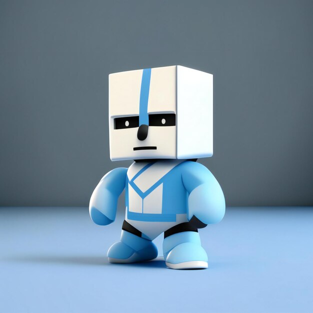 Foto una figura lego con una cintura blu e una cintura blu.