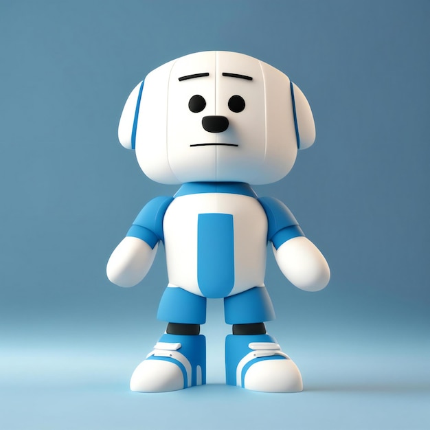 фигурка LEGO в сине-белой рубашке с надписью «собака».