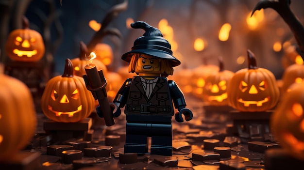 Lego figures on halloween