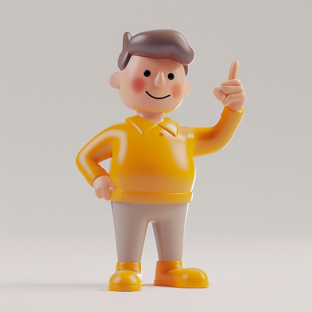 a lego man with a yellow shirt that says  thumbs up