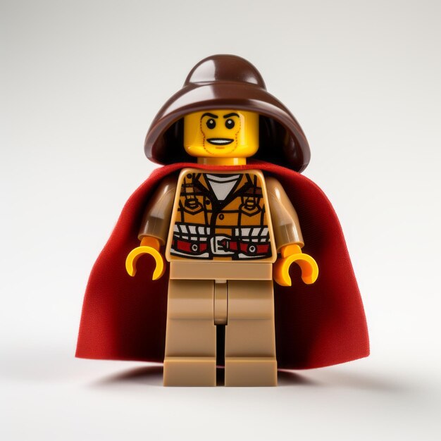 Lego Minifigure In Scottish Poncho Design With White Background