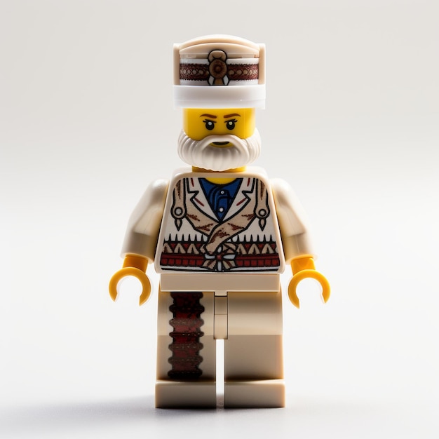 Lego-minifiguur in Qajar-kunststijl met Schotse Boubou-kostuum