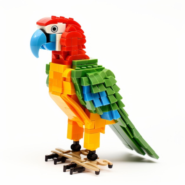 Foto lego parrot una straordinaria creazione in stile kodak portra