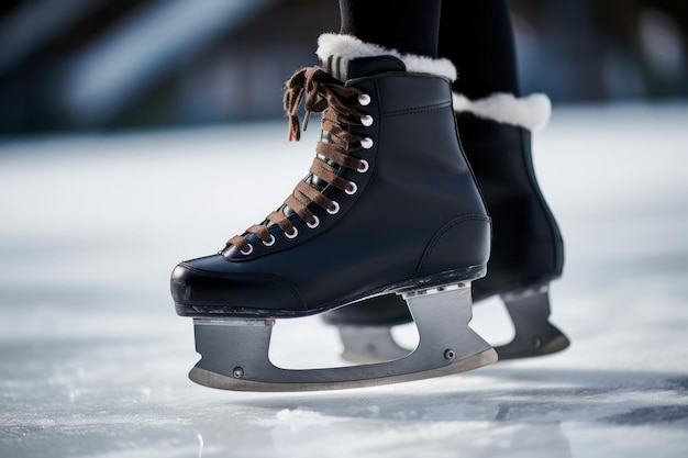 Ноги зимнее катание на коньках генеративный ИИ