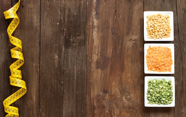 Legumes in bowls