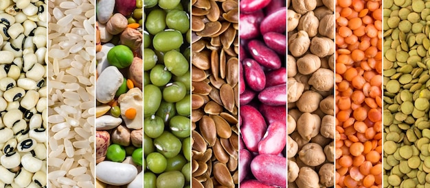 Legumes Natural Raw Mix Food Collage