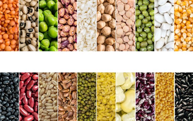 Legumes Natural Raw Mix Food Collage