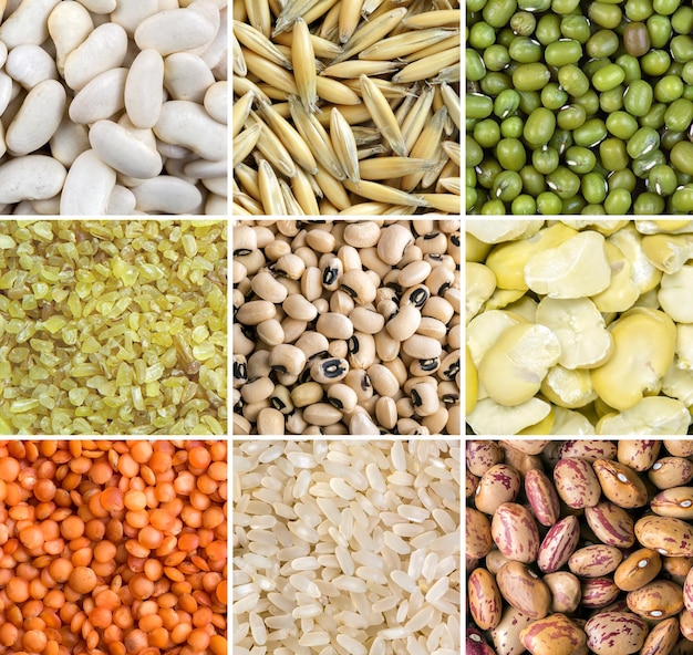 Legumes Natural Raw Mix Food Collage