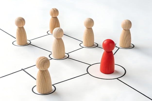 Leiderschap en teamwerk Een visuele weergave van verbinding en samenwerking