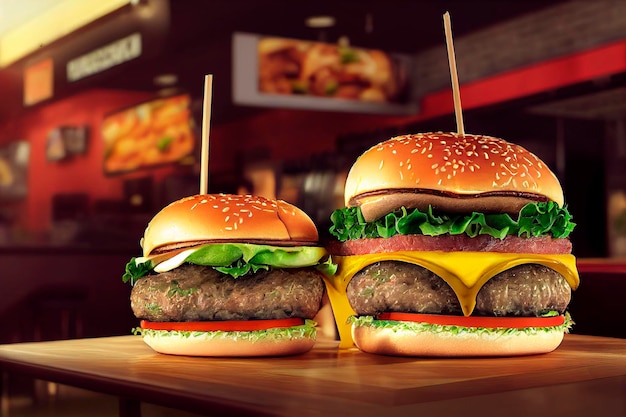 Lekker hamburger Vers, heerlijk en heerlijk hamburger Illustratie