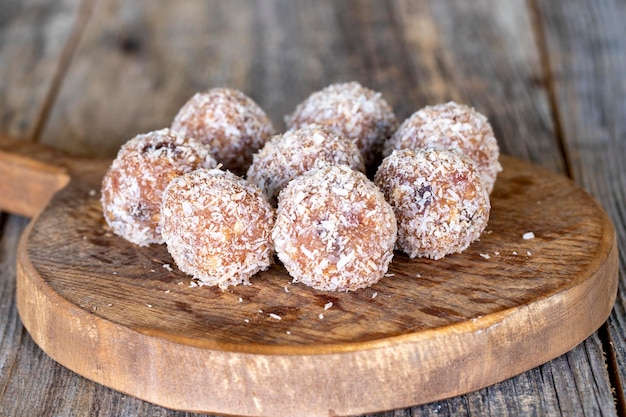 Lekker koekjes op een houten achtergrond Closeup koekjes