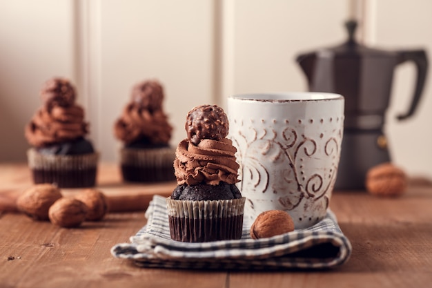 Lekkere chocolade cupcakes.