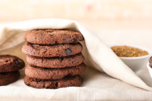 Lekkere chocoladekoekjes op lichttafel