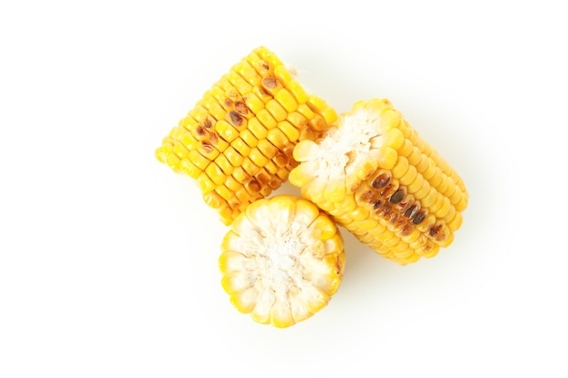 Lekkere gegrilde maïs geïsoleerd op een witte achtergrond