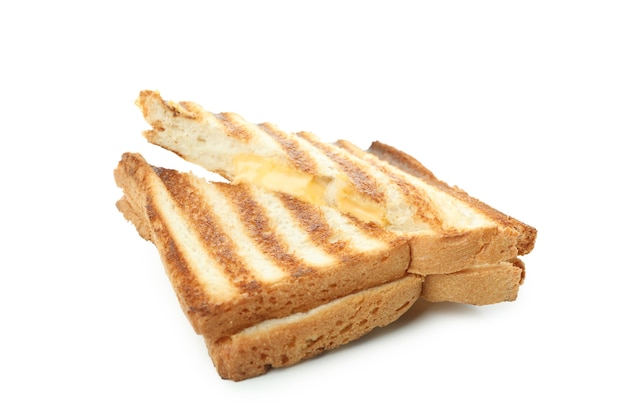 Lekkere gegrilde sandwich geïsoleerd op een witte achtergrond