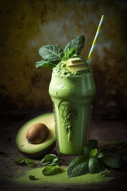 Lekkere groene smoothie met avocado
