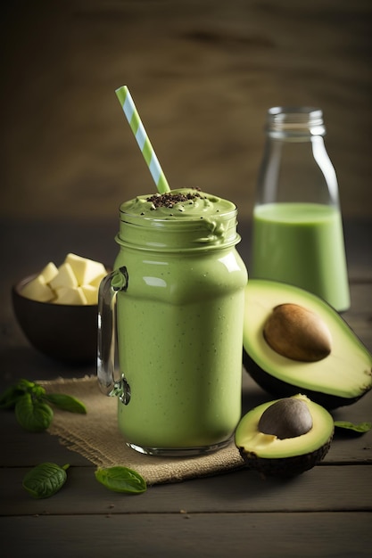 Lekkere groene smoothie met avocado