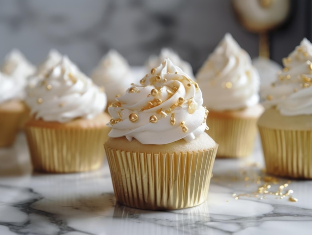 Lekkere zelfgemaakte vanille cupcakes Generatieve AI