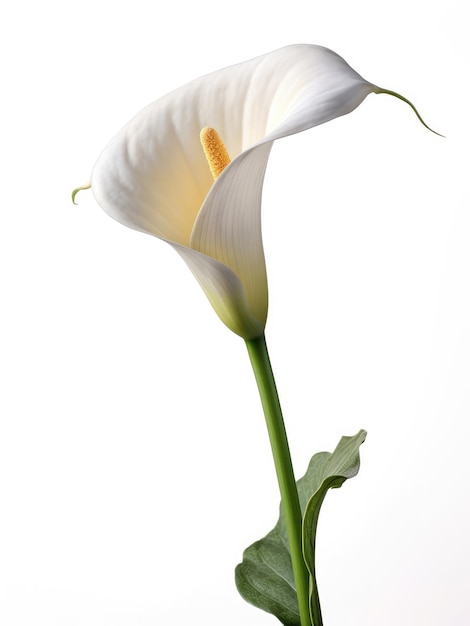 Lelie Calla botanisch op een witte achtergrond