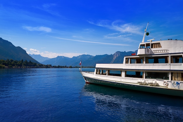 Leman Geneva lake boat in Switzerland