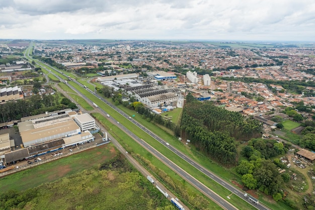 Leme Sao Paulo Brazil Circa October 2022 Leme city in the interior of Sao Paulo Aerial view