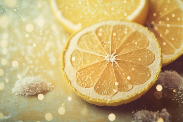 Lemon background glitter