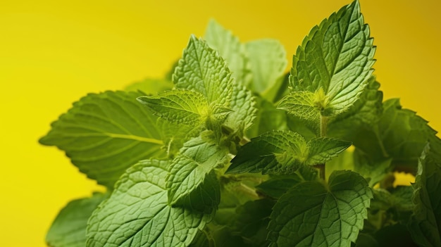 Lemon balm background images natural colors bright background generative ai