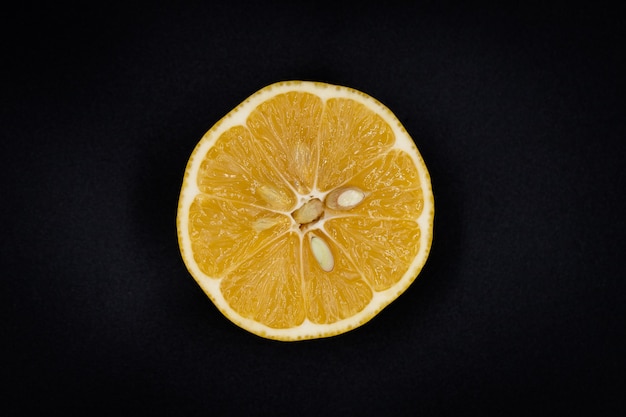 lemon on black