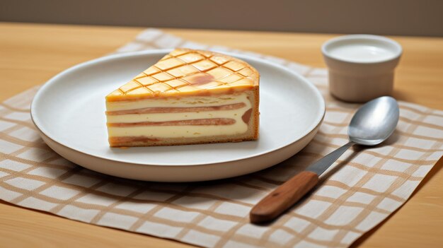 lemon cake slice HD 8K wallpaper Stock Photographic Image