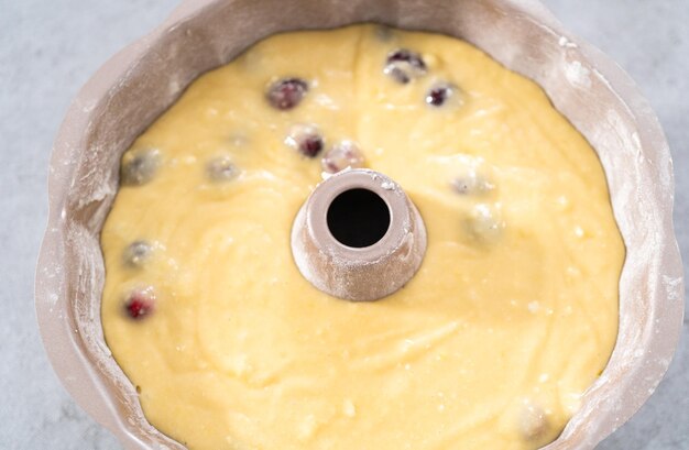 Lemon cranberry bundt cake