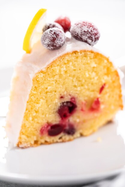 Lemon cranberry bundt cake