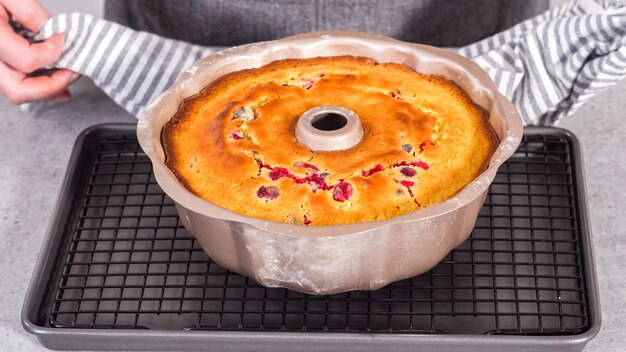 Lemon cranberry bundt cake