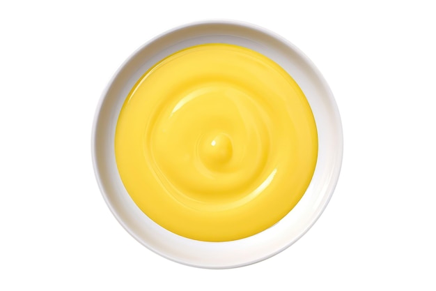 Lemon Curd Op Een Witte Plaat Op Een Witte Achtergrond