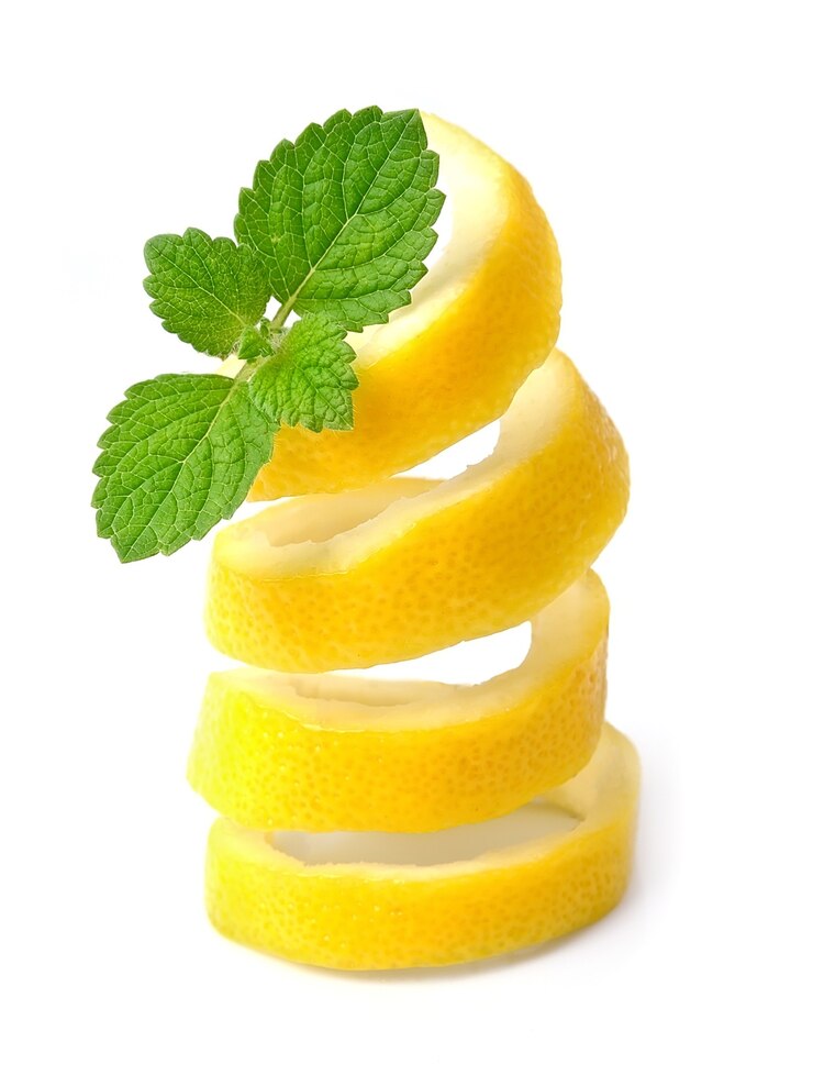 Lemon curly with mint isolated