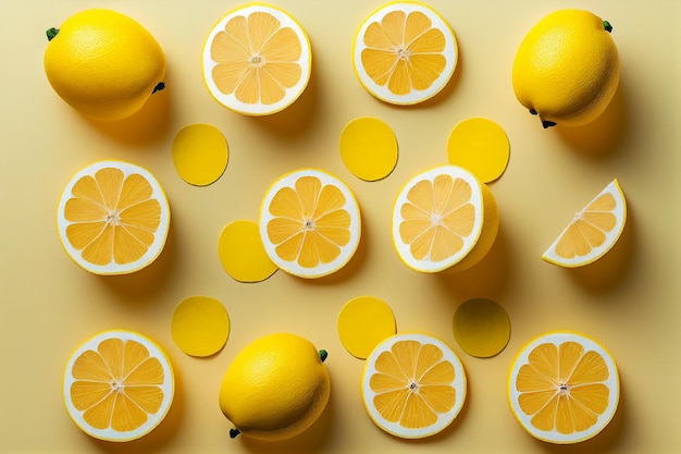 Lemon flat lay