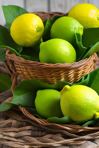 Lemon freshness the green exuberance of leaves in an attractive scene of citrus purity