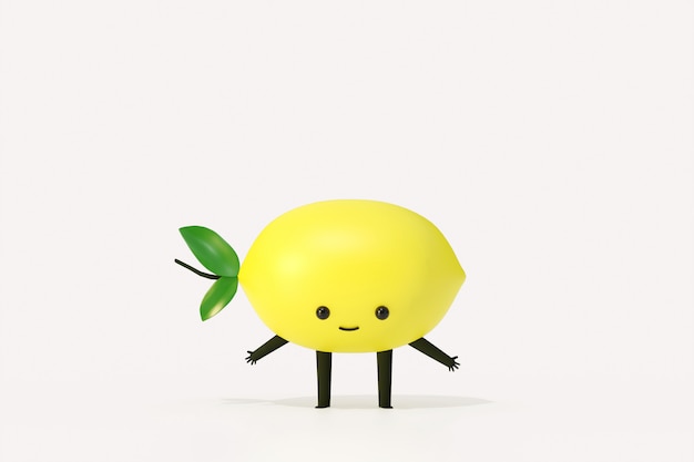 Lemon fruit funny cartoon style