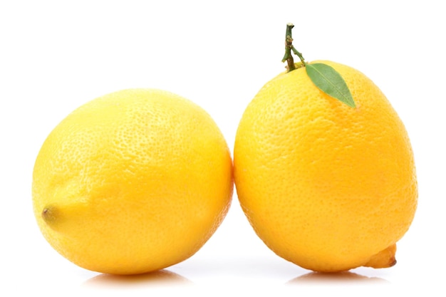 Lemon fruit on white background