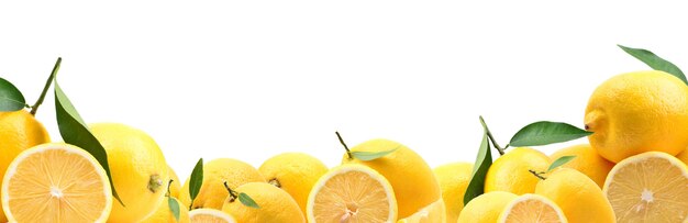 Lemon fruit on white background