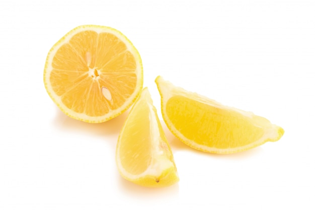 레몬 흰색 배경에 고립